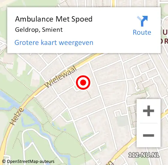 Locatie op kaart van de 112 melding: Ambulance Met Spoed Naar Geldrop, Smient op 5 december 2015 10:37