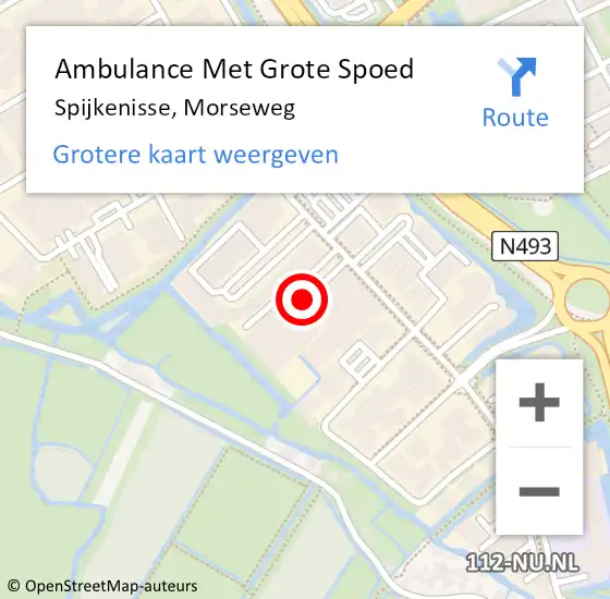 Locatie op kaart van de 112 melding: Ambulance Met Grote Spoed Naar Spijkenisse, Morseweg op 5 december 2015 11:45