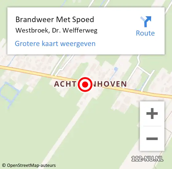 Locatie op kaart van de 112 melding: Brandweer Met Spoed Naar Westbroek, Dr. Welfferweg op 5 december 2015 12:42