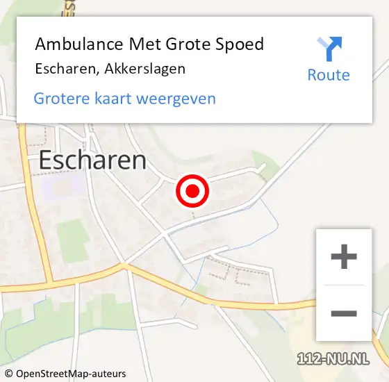 Locatie op kaart van de 112 melding: Ambulance Met Grote Spoed Naar Escharen, Akkerslagen op 5 december 2015 13:00