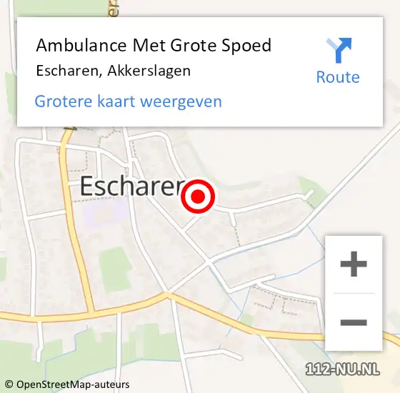 Locatie op kaart van de 112 melding: Ambulance Met Grote Spoed Naar Escharen, Akkerslagen op 5 december 2015 13:09