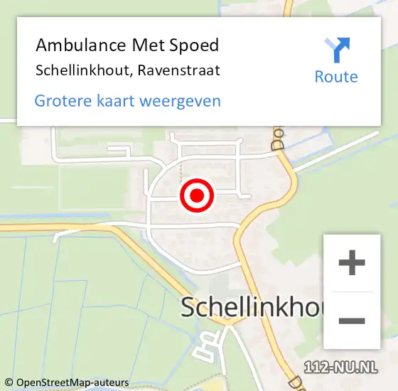 Locatie op kaart van de 112 melding: Ambulance Met Spoed Naar Schellinkhout, Ravenstraat op 5 december 2015 14:38