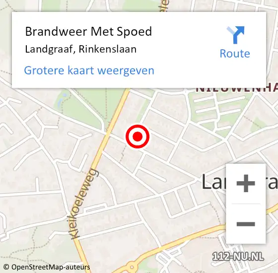 Locatie op kaart van de 112 melding: Brandweer Met Spoed Naar Landgraaf, Rinkenslaan op 5 december 2015 15:33