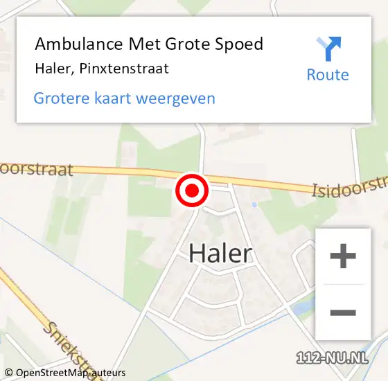 Locatie op kaart van de 112 melding: Ambulance Met Grote Spoed Naar Haler, Pinxtenstraat op 29 november 2013 06:53