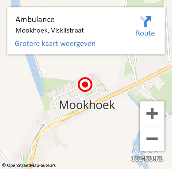 Locatie op kaart van de 112 melding: Ambulance Mookhoek, Viskilstraat op 5 december 2015 18:11