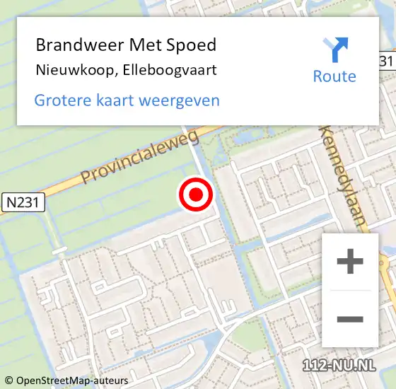 Locatie op kaart van de 112 melding: Brandweer Met Spoed Naar Nieuwkoop, Elleboogvaart op 29 november 2013 07:30