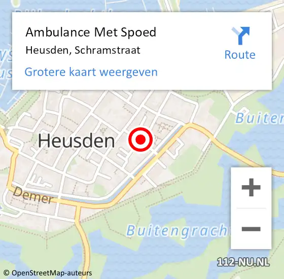 Locatie op kaart van de 112 melding: Ambulance Met Spoed Naar Heusden, Schramstraat op 5 december 2015 21:17