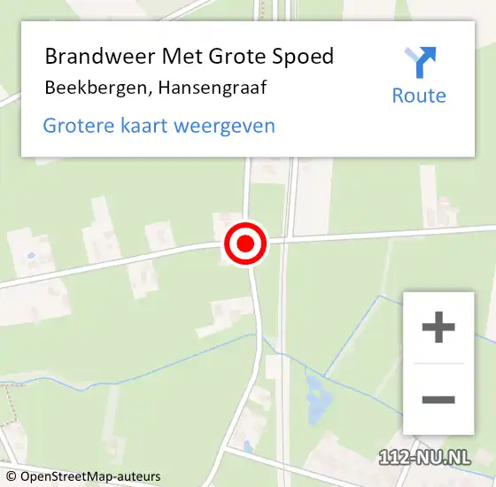 Locatie op kaart van de 112 melding: Brandweer Met Grote Spoed Naar Beekbergen, Hansengraaf op 29 november 2013 07:56