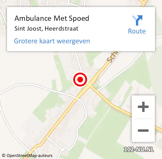 Locatie op kaart van de 112 melding: Ambulance Met Spoed Naar Sint Joost, Heerdstraat op 6 december 2015 03:40