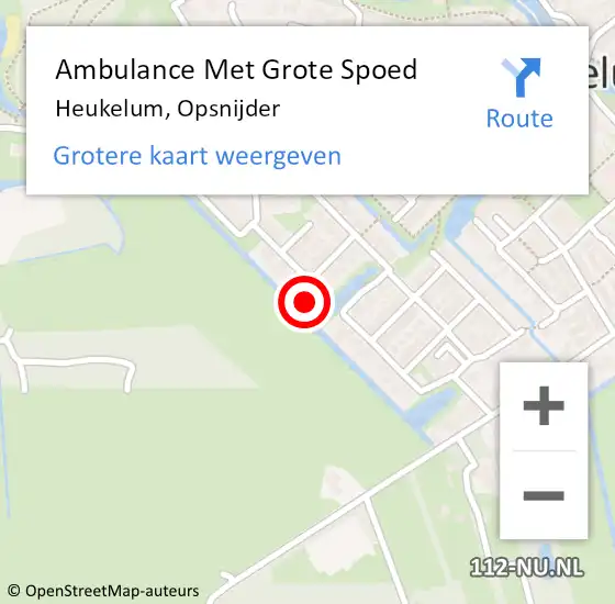 Locatie op kaart van de 112 melding: Ambulance Met Grote Spoed Naar Heukelum, Opsnijder op 6 december 2015 04:35