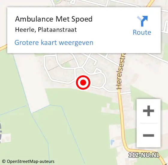 Locatie op kaart van de 112 melding: Ambulance Met Spoed Naar Heerle, Plataanstraat op 6 december 2015 05:11