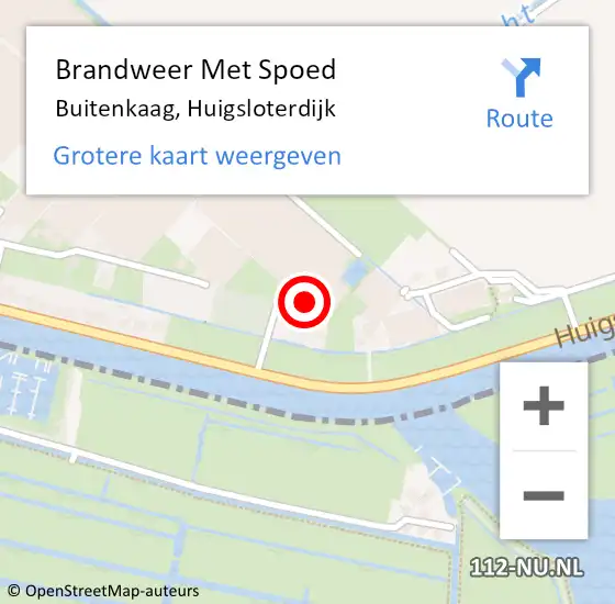 Locatie op kaart van de 112 melding: Brandweer Met Spoed Naar Buitenkaag, Huigsloterdijk op 6 december 2015 08:03