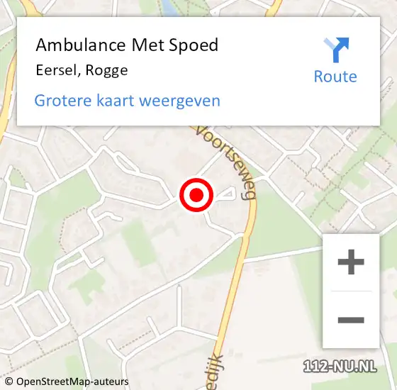 Locatie op kaart van de 112 melding: Ambulance Met Spoed Naar Eersel, Rogge op 6 december 2015 08:56