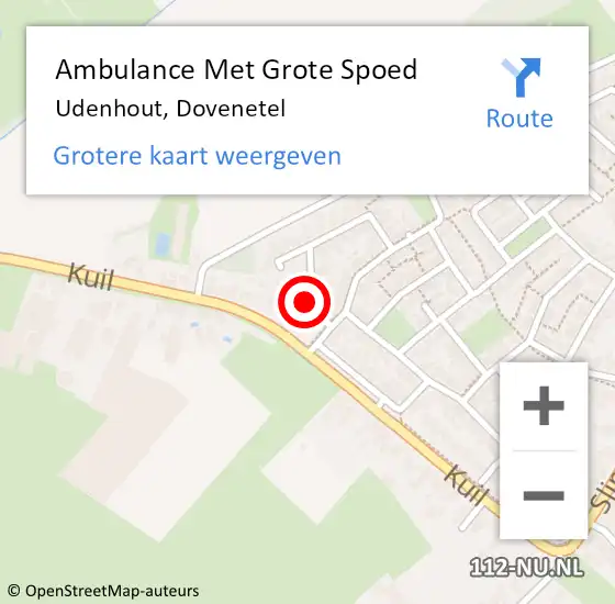 Locatie op kaart van de 112 melding: Ambulance Met Grote Spoed Naar Udenhout, Dovenetel op 6 december 2015 10:08