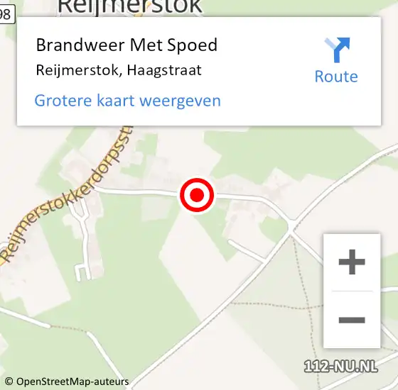 Locatie op kaart van de 112 melding: Brandweer Met Spoed Naar Reijmerstok, Haagstraat op 6 december 2015 11:23