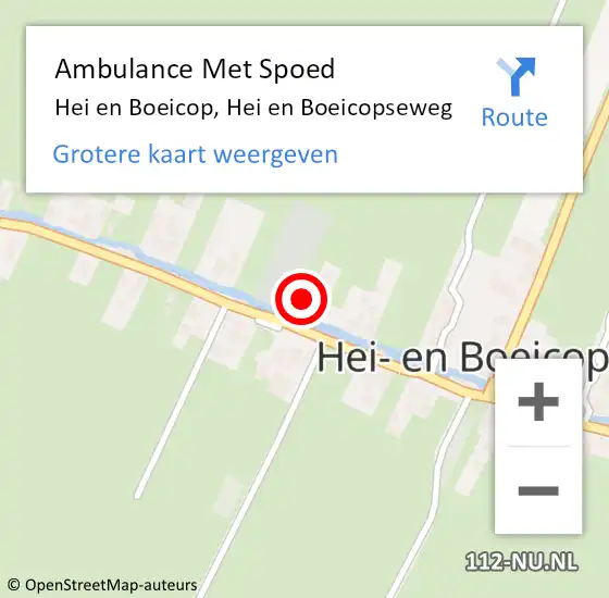 Locatie op kaart van de 112 melding: Ambulance Met Spoed Naar Hei en Boeicop, Hei en Boeicopseweg op 6 december 2015 11:50