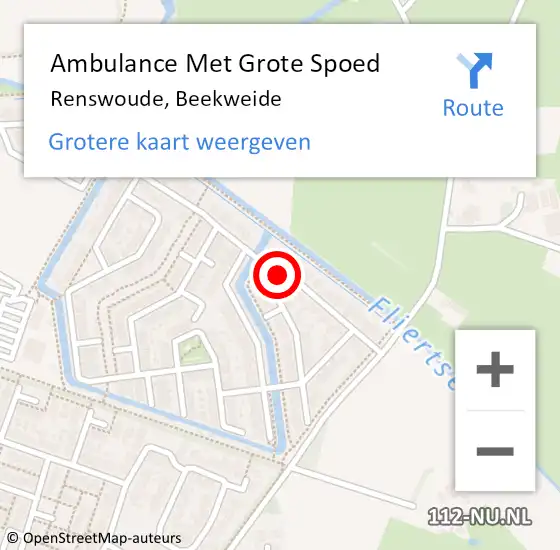 Locatie op kaart van de 112 melding: Ambulance Met Grote Spoed Naar Renswoude, Beekweide op 6 december 2015 15:15