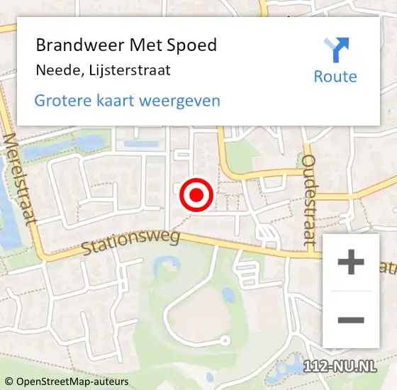 Locatie op kaart van de 112 melding: Brandweer Met Spoed Naar Neede, Lijsterstraat op 6 december 2015 15:20