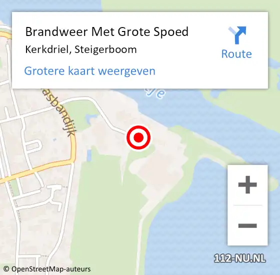 Locatie op kaart van de 112 melding: Brandweer Met Grote Spoed Naar Kerkdriel, Steigerboom op 6 december 2015 15:22