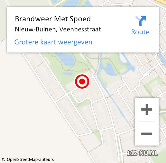 Locatie op kaart van de 112 melding: Brandweer Met Spoed Naar Nieuw-Buinen, Veenbesstraat op 6 december 2015 17:01