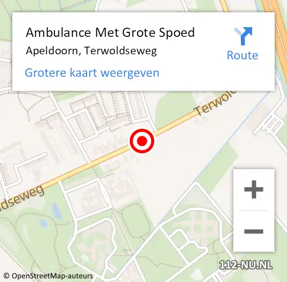 Locatie op kaart van de 112 melding: Ambulance Met Grote Spoed Naar Apeldoorn, Terwoldseweg op 6 december 2015 20:52