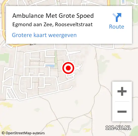 Locatie op kaart van de 112 melding: Ambulance Met Grote Spoed Naar Egmond aan Zee, Rooseveltstraat op 6 december 2015 21:16