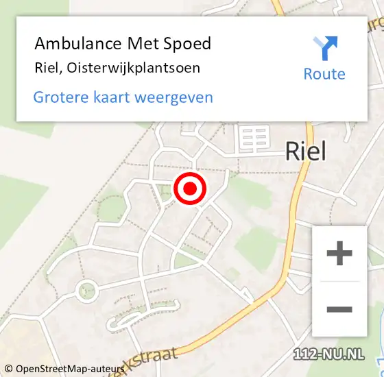 Locatie op kaart van de 112 melding: Ambulance Met Spoed Naar Riel, Oisterwijkplantsoen op 7 december 2015 00:37