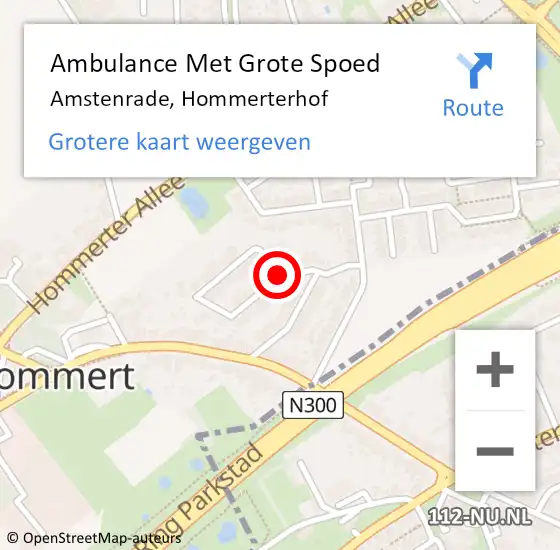 Locatie op kaart van de 112 melding: Ambulance Met Grote Spoed Naar Amstenrade, Hommerterhof op 29 november 2013 09:40