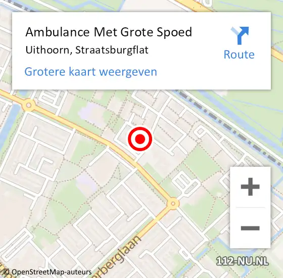 Locatie op kaart van de 112 melding: Ambulance Met Grote Spoed Naar Uithoorn, Straatsburgflat op 7 december 2015 06:24