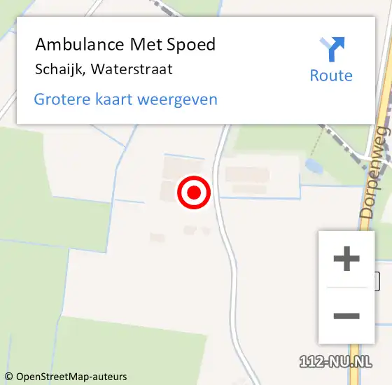 Locatie op kaart van de 112 melding: Ambulance Met Spoed Naar Schaijk, Waterstraat op 7 december 2015 06:28