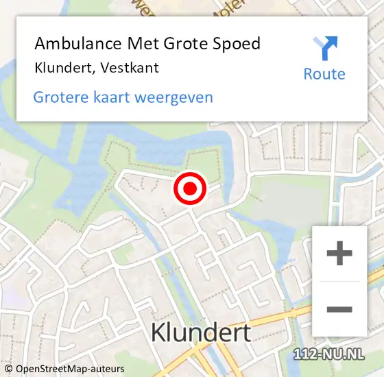 Locatie op kaart van de 112 melding: Ambulance Met Grote Spoed Naar Klundert, Vestkant op 7 december 2015 09:46