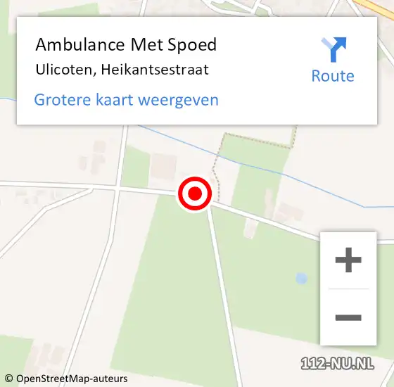 Locatie op kaart van de 112 melding: Ambulance Met Spoed Naar Ulicoten, Heikantsestraat op 7 december 2015 10:28