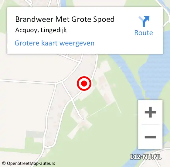 Locatie op kaart van de 112 melding: Brandweer Met Grote Spoed Naar Acquoy, Lingedijk op 7 december 2015 11:23