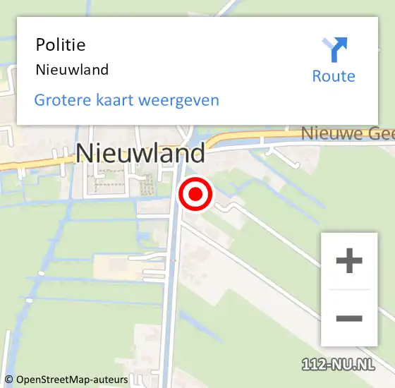 Locatie op kaart van de 112 melding: Politie Nieuwland op 7 december 2015 13:51