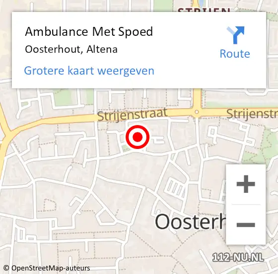 Locatie op kaart van de 112 melding: Ambulance Met Spoed Naar Oosterhout, Altena op 7 december 2015 13:56