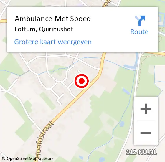 Locatie op kaart van de 112 melding: Ambulance Met Spoed Naar Lottum, Quirinushof op 29 november 2013 10:23