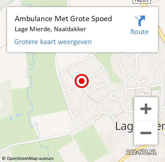 Locatie op kaart van de 112 melding: Ambulance Met Grote Spoed Naar Lage Mierde, Naaldakker op 14 september 2013 10:36