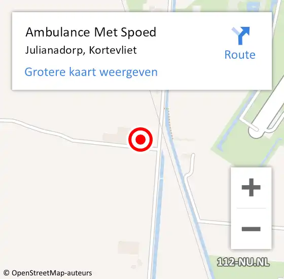 Locatie op kaart van de 112 melding: Ambulance Met Spoed Naar Julianadorp, Kortevliet op 7 december 2015 16:38