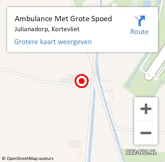 Locatie op kaart van de 112 melding: Ambulance Met Grote Spoed Naar Julianadorp, Kortevliet op 7 december 2015 16:39