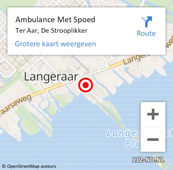 Locatie op kaart van de 112 melding: Ambulance Met Spoed Naar Ter Aar, De Strooplikker op 7 december 2015 17:23