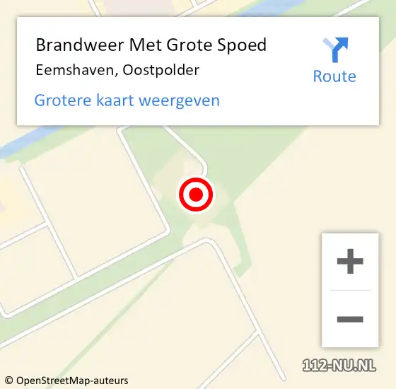 Locatie op kaart van de 112 melding: Brandweer Met Grote Spoed Naar Eemshaven, Oostpolder op 7 december 2015 18:35