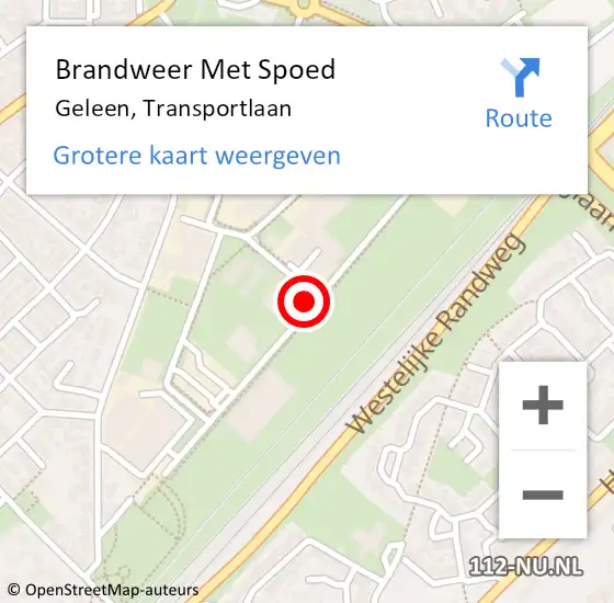 Locatie op kaart van de 112 melding: Brandweer Met Spoed Naar Geleen, Transportlaan op 7 december 2015 20:10