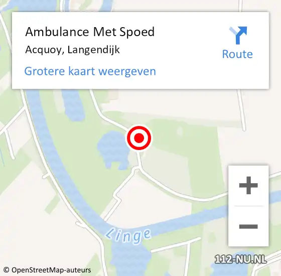 Locatie op kaart van de 112 melding: Ambulance Met Spoed Naar Acquoy, Langendijk op 7 december 2015 22:42