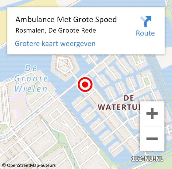 Locatie op kaart van de 112 melding: Ambulance Met Grote Spoed Naar Rosmalen, De Groote Rede op 7 december 2015 23:11
