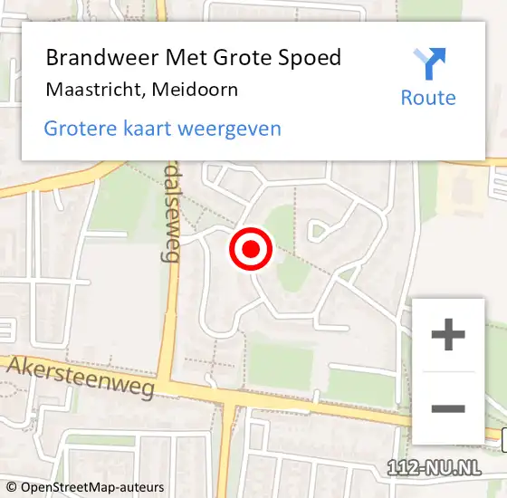 Locatie op kaart van de 112 melding: Brandweer Met Grote Spoed Naar Maastricht, Meidoorn op 8 december 2015 00:35