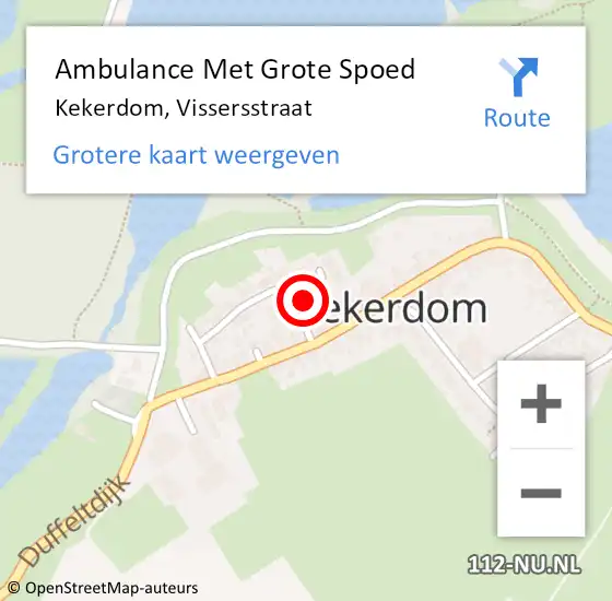 Locatie op kaart van de 112 melding: Ambulance Met Grote Spoed Naar Kekerdom, Vissersstraat op 8 december 2015 05:03