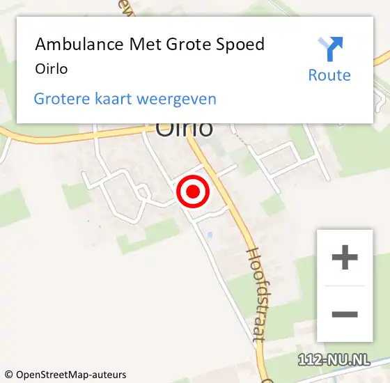 Locatie op kaart van de 112 melding: Ambulance Met Grote Spoed Naar Oirlo op 8 december 2015 07:07