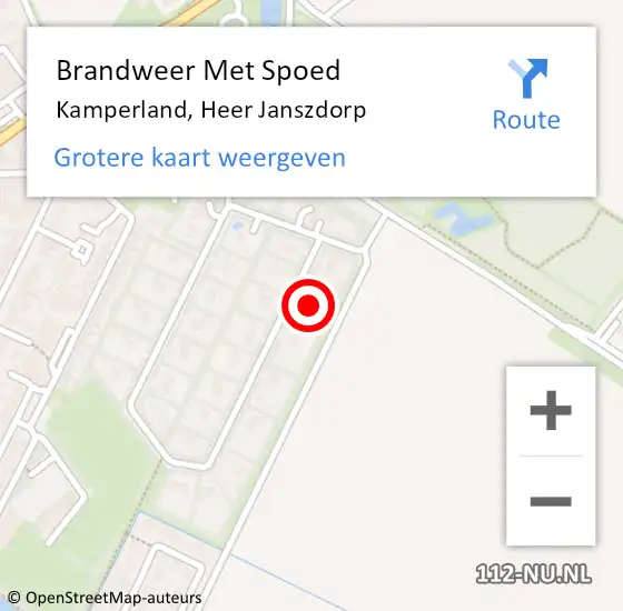 Locatie op kaart van de 112 melding: Brandweer Met Spoed Naar Kamperland, Heer Janszdorp op 8 december 2015 09:20