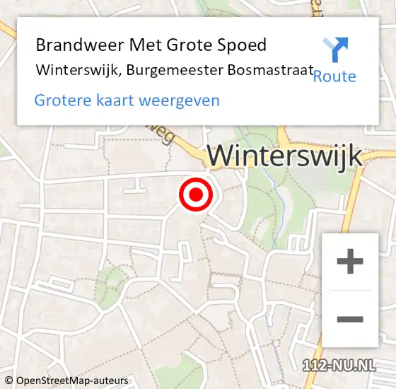 Locatie op kaart van de 112 melding: Brandweer Met Grote Spoed Naar Winterswijk, Burgemeester Bosmastraat op 8 december 2015 09:31