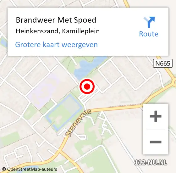 Locatie op kaart van de 112 melding: Brandweer Met Spoed Naar Heinkenszand, Kamilleplein op 8 december 2015 09:36